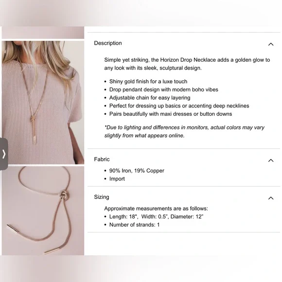 NIP Three Birds Nest Horizon Drop Necklace - Picture 4 of 5